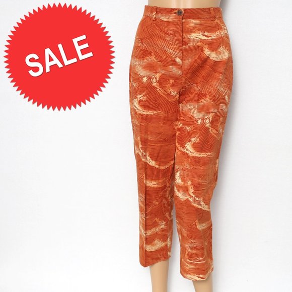 Escada Pants - Escada High Waist Tiger Print Cropped Pants Sz 38